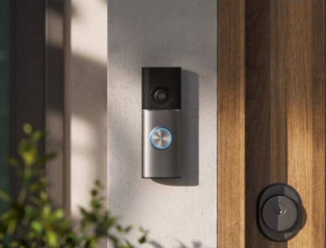 Video doorbell on door frame